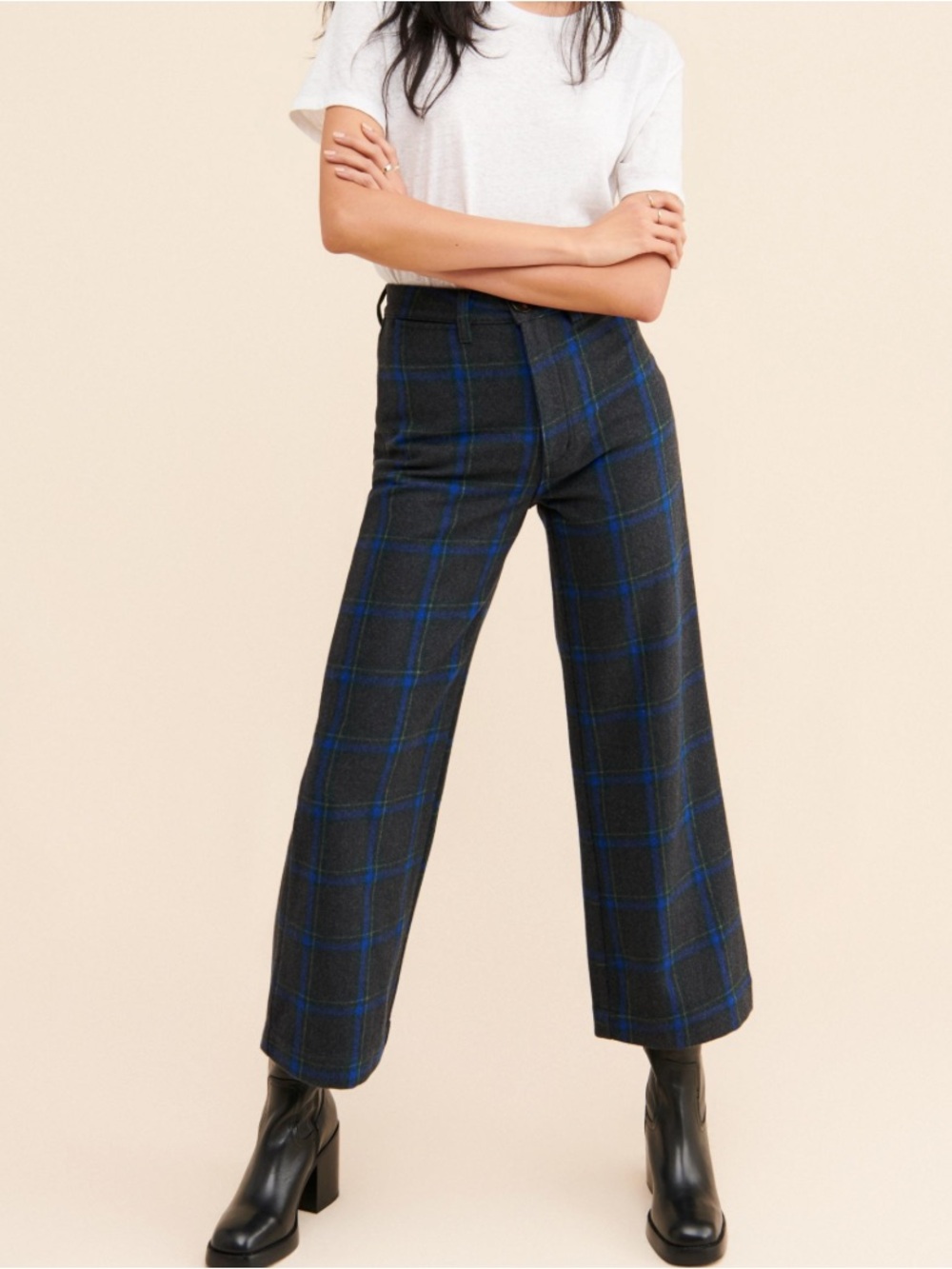 Rolla's Old Mate Check Wool Blend Pants Size 26